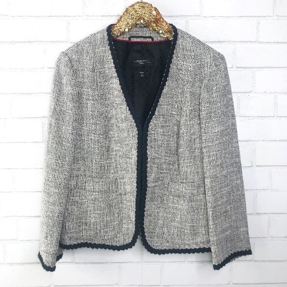 MaxMara Jackets & Blazers - MaxMara Weekend Tweed Black White Blazer Jacket